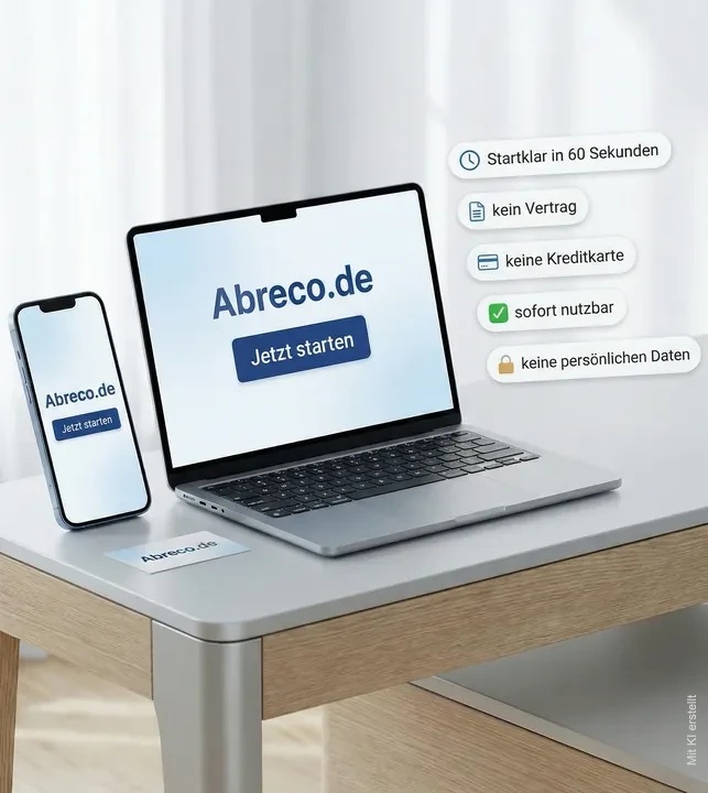Abreco kostenlos im Browser testen