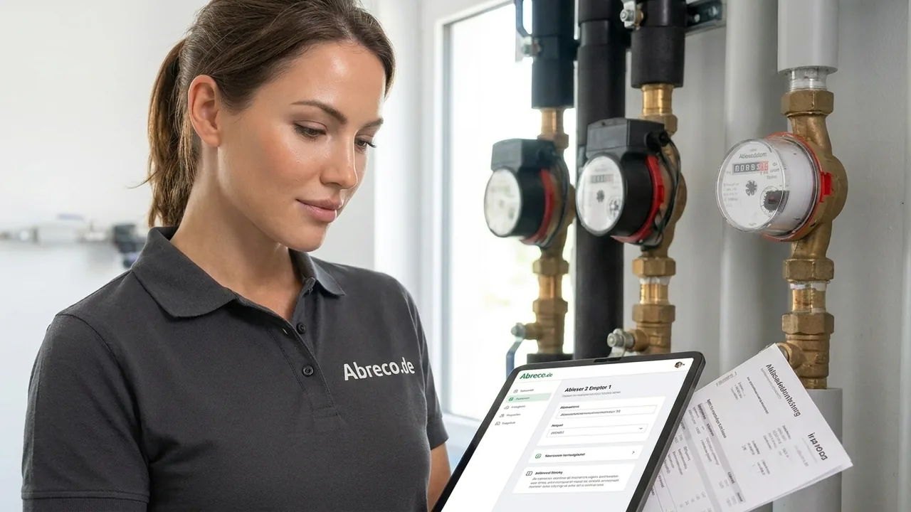 Abreco-Mitarbeiterin unterstützt bei Abrechnung und Wechsel von Techem